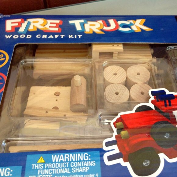 Fire Truck Wood Craft Kit - a Fun and Engaging Activity for Children - Picture 2 of 4
